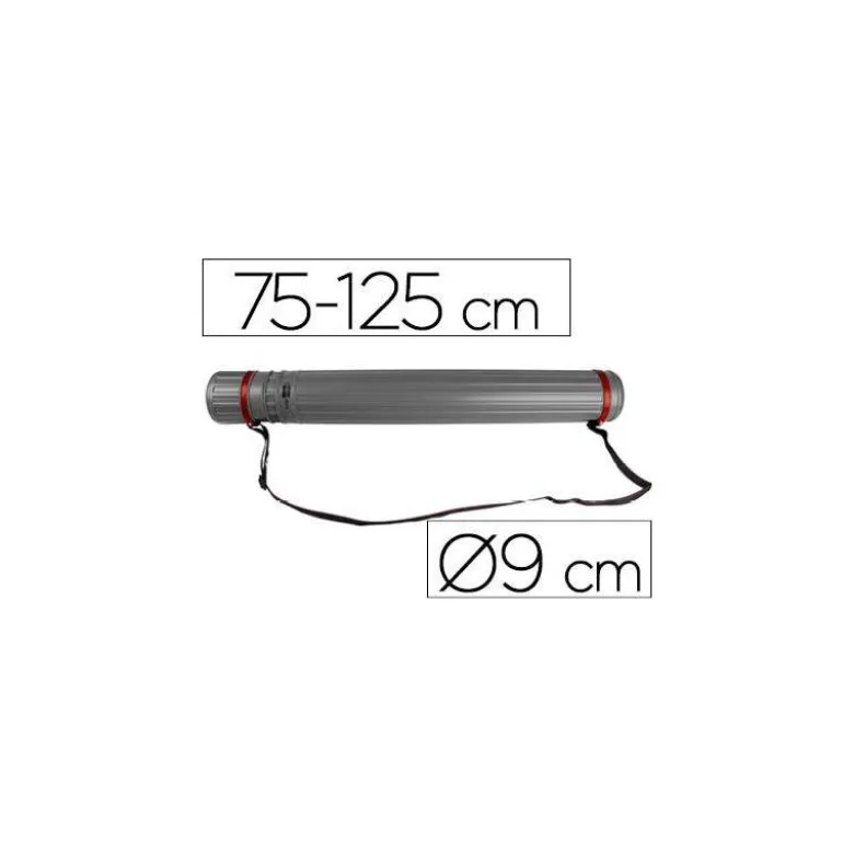 Portaplanos plastico extensible 75cm diametro 9 cm Liderpapel color gris