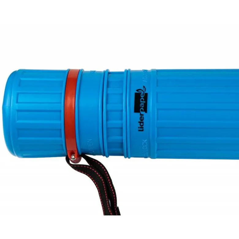 Portaplanos plastico extensible 75cm diametro 9 cm Liderpapel color azul