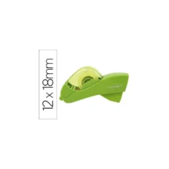 PORTARROLLO Q-CONNECT AUTOMATICO PLASTICO VERDE PARA CINTAS DE 12 Y 19 MM INCLUYE 2 CINTAS
