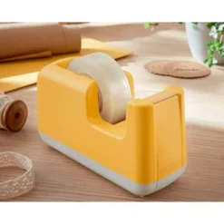 PORTARROLLO SOBREMESA LEITZ COSY PLASTICO PARA CINTAS 33 MT COLOR AMARILLO