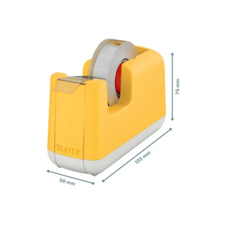 PORTARROLLO SOBREMESA LEITZ COSY PLASTICO PARA CINTAS 33 MT COLOR AMARILLO