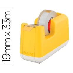 PORTARROLLO SOBREMESA LEITZ COSY PLASTICO PARA CINTAS 33 MT COLOR AMARILLO