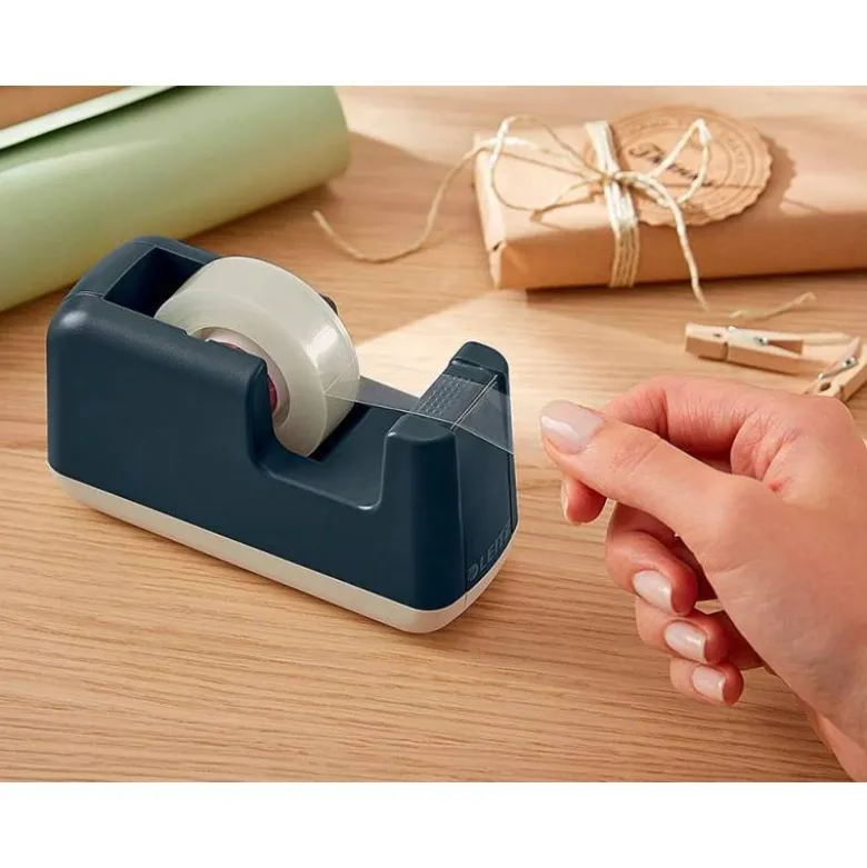 PORTARROLLO SOBREMESA LEITZ COSY PLASTICO PARA CINTAS 33 MT COLORGRIS
