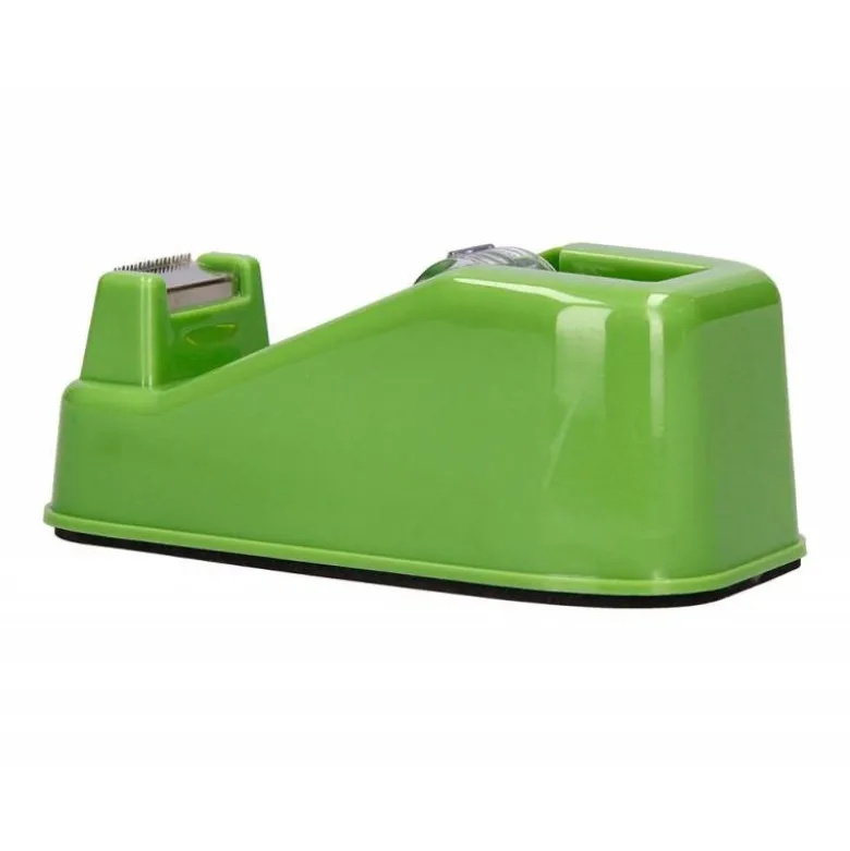 PORTARROLLO SOBREMESA LIDERPAPEL ECOUSE 100% PLASTICO RECICLADO PARA CINTA DE 33 MT COLOR VERDE