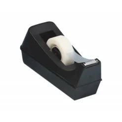 Portarrollo sobremesa q-connect plastico para cinta de 33 mt negro