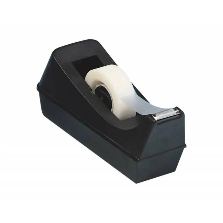 Portarrollo sobremesa q-connect plastico para cinta de 33 mt negro
