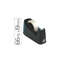 Portarrollo sobremesa q-connect plastico para cintas de 33 y 66 mt color negro