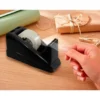 PORTARROLLO SOBREMESA Q-CONNECT PLASTICO PARA CINTA DE 33 MT COLOR NEGRO 135X58X60 MM