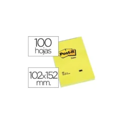 Post-it ® Bloc de notas adhesivas color amarillo quita y pon lisas