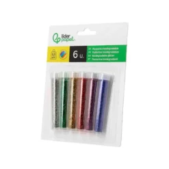 PURPURINA LIDERPAPEL BIODEGRADABLE FANTASIA BOTE DE 3,5 GR COLORES METALICOS SURTIDOS BLISTER DE 6