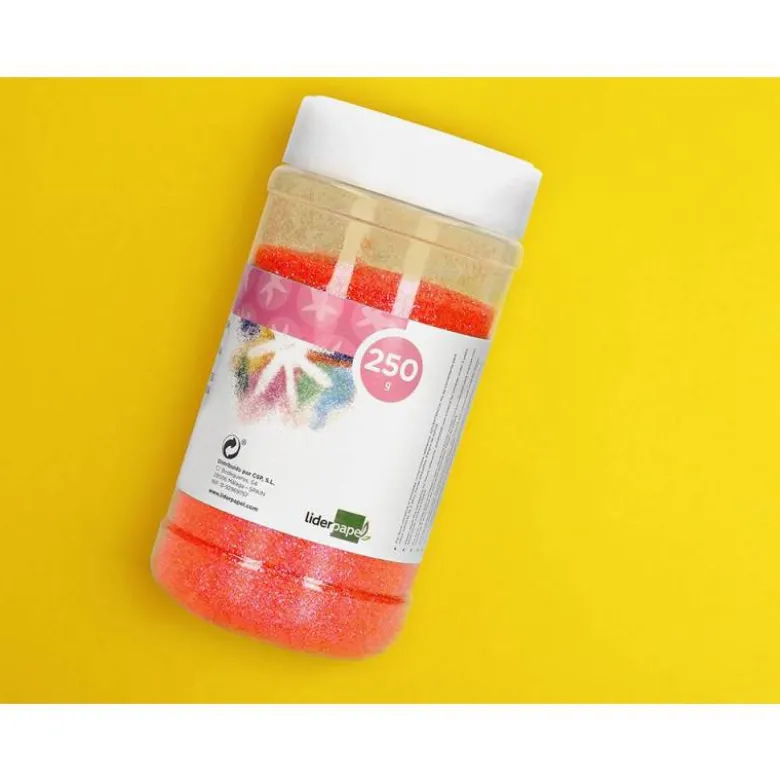 PURPURINA LIDERPAPEL FANTASIA COLOR METALICO NARANJA PASTEL BOTE DE 250 GR