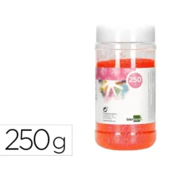 PURPURINA LIDERPAPEL FANTASIA COLOR METALICO NARANJA PASTEL BOTE DE 250 GR