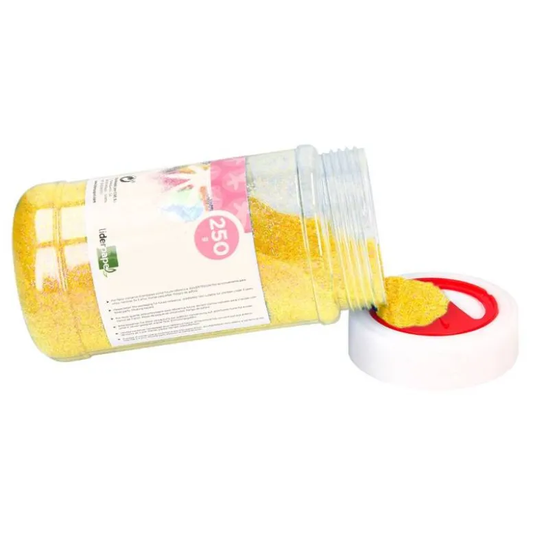 PURPURINA LIDERPAPEL FANTASIA COLOR METALICO AMARILLO PASTEL BOTE DE 250 GR