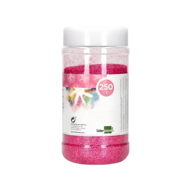PURPURINA LIDERPAPEL FANTASIA COLOR METALICO ROSA PASTEL BOTE DE 250 GR