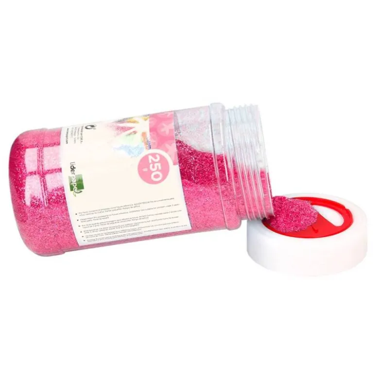 PURPURINA LIDERPAPEL FANTASIA COLOR METALICO ROSA PASTEL BOTE DE 250 GR