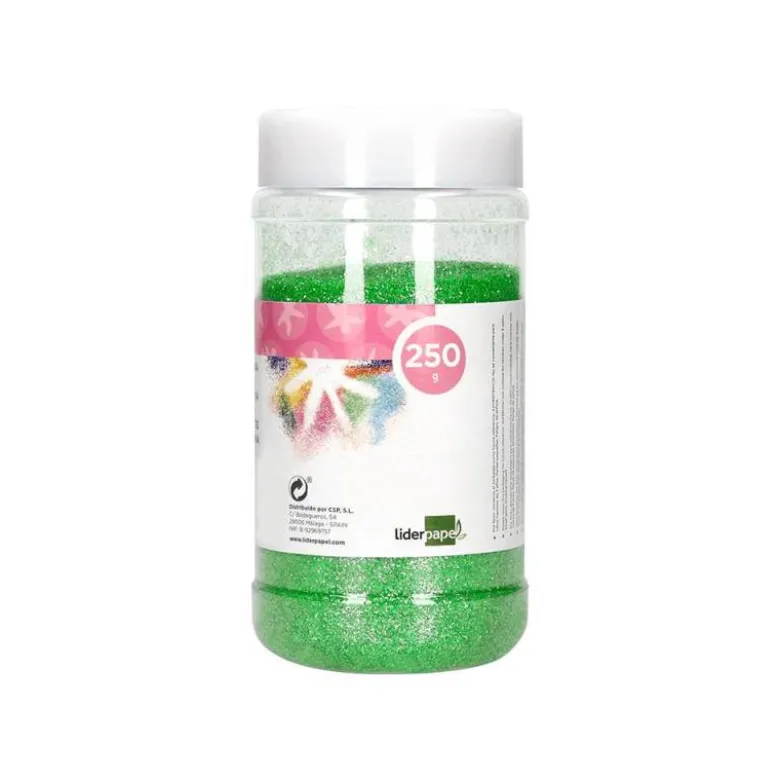PURPURINA LIDERPAPEL FANTASIA COLOR METALICO VERDE PASTEL BOTE DE 250 GR
