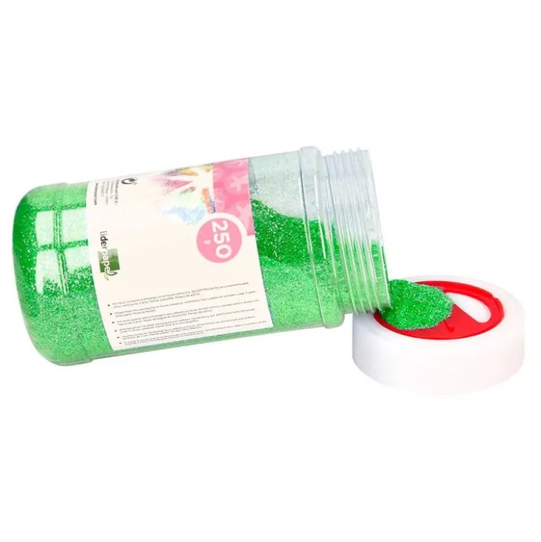 PURPURINA LIDERPAPEL FANTASIA COLOR METALICO VERDE PASTEL BOTE DE 250 GR