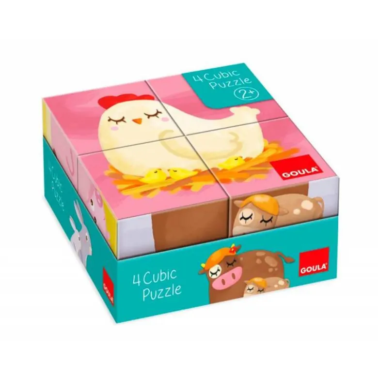 PUZLE GOULA CUBOS DE CARTON 6 ESCENAS DIFERENTES 4 PIEZAS