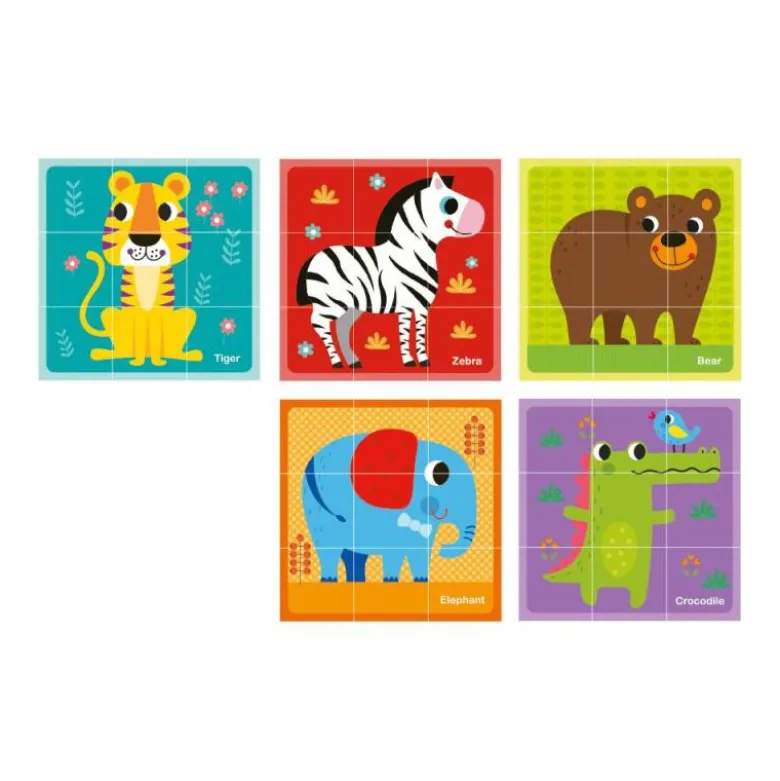 PUZLE INFANTIL IMAGINOVO MADERA CUBOS DE ANIMALES +24 MESES 15 PIEZAS INCLUYE 12 PATRONES 22X22X6,4CM
