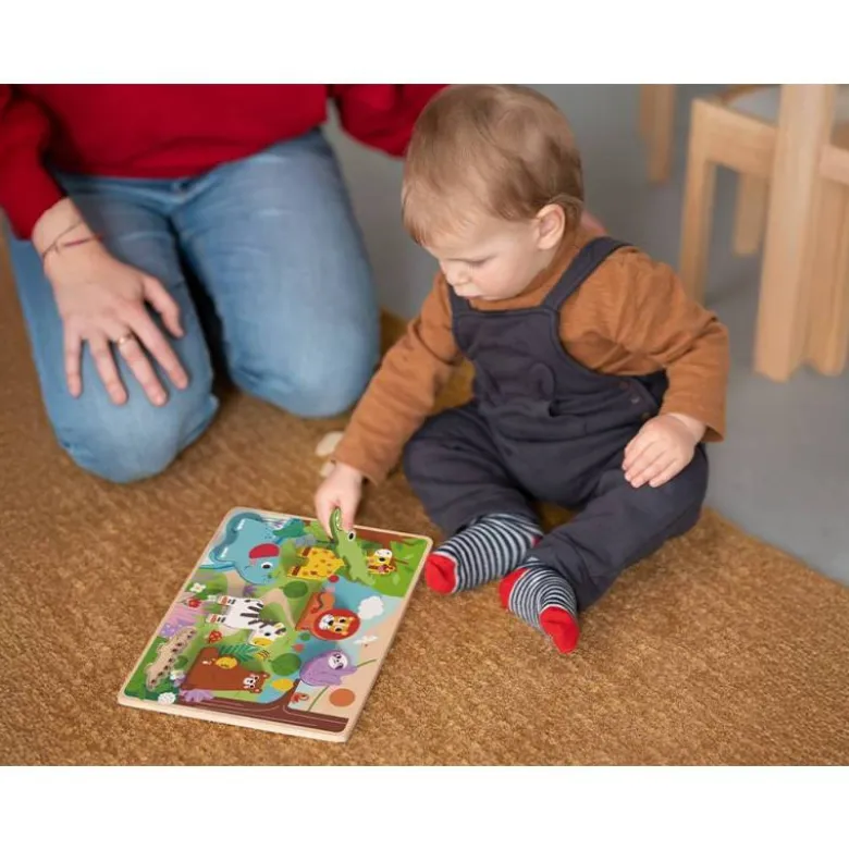 PUZLE INFANTIL IMAGINOVO MADERA 3D ANIMALES +12 MESES 8 PIEZAS 29,5X22X1,7CM