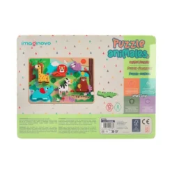 PUZLE INFANTIL IMAGINOVO MADERA 3D ANIMALES +12 MESES 8 PIEZAS 29,5X22X1,7CM