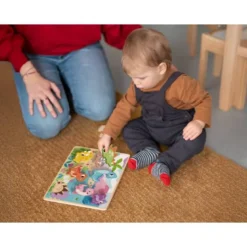 PUZLE INFANTIL IMAGINOVO MADERA 3D DINOSAURIOS +12 MESES 8 PIEZAS 29,5X22X1,7CM