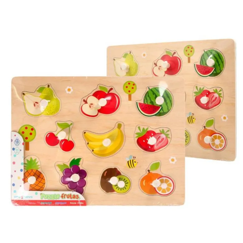 PUZLE INFANTIL IMAGINOVO MADERA FRUTAS +18 MESES 10 PIEZAS 30X22,5X1,5CM