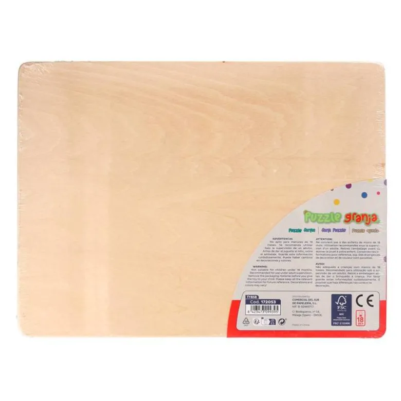 PUZLE INFANTIL IMAGINOVO MADERA GRANJA +18 MESES 9 PIEZAS 30X22,5X1,5CM