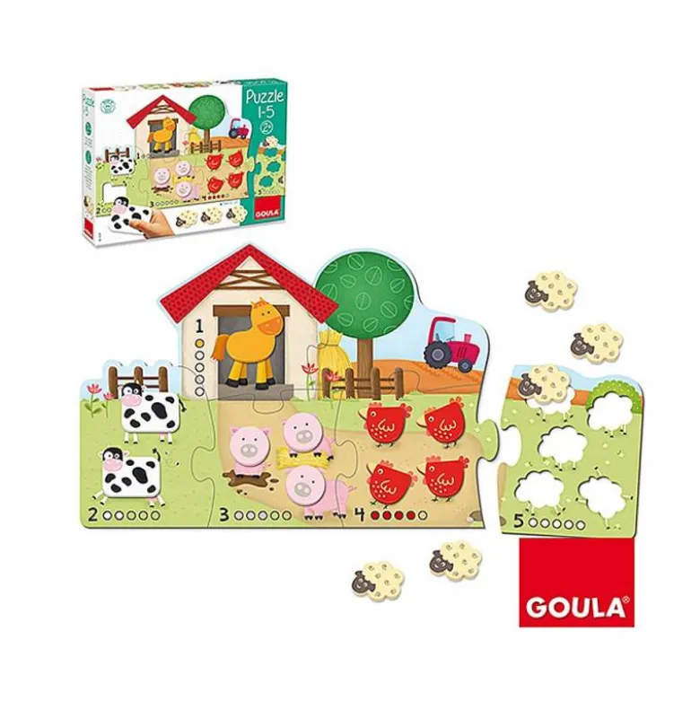 Puzzle a partir de 2 años Animales 1-5 Goula