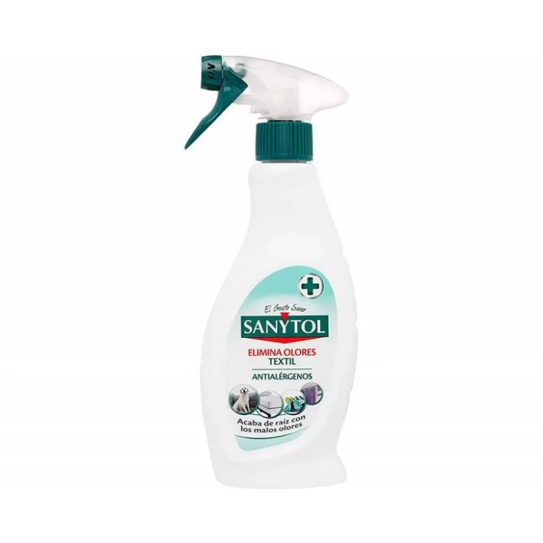 QUITAOLOR DESINFECTANTE SANYTOL PARA TEXTIL CON PULVERIZADOR BOTE DE 500 ML