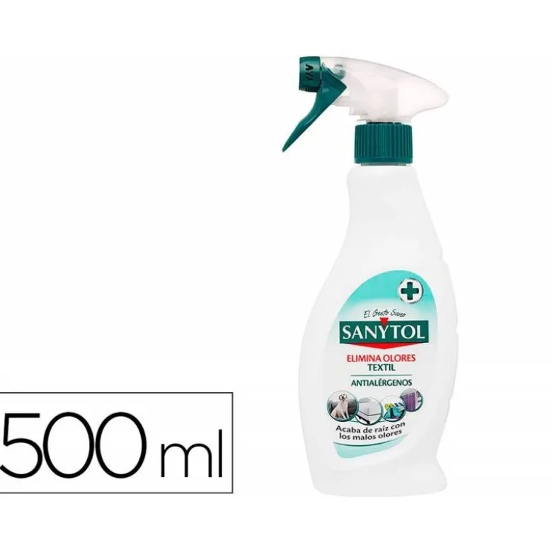 QUITAOLOR DESINFECTANTE SANYTOL PARA TEXTIL CON PULVERIZADOR BOTE DE 500 ML