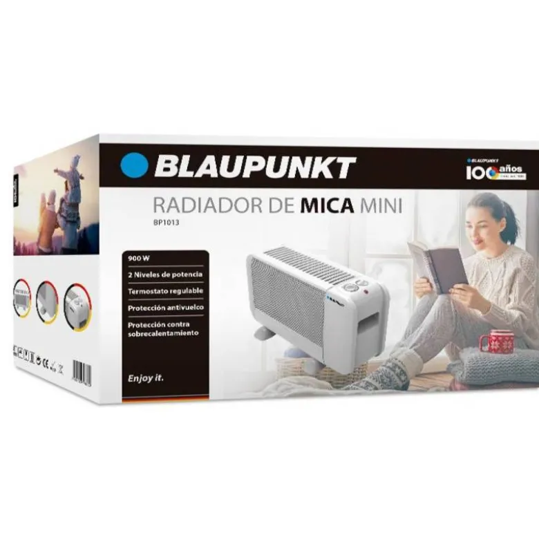 RADIADOR BLAUPUNKT MINI 900W DOS NIVELES POTENCIA PROTECCION SOBRECALENTAMIENTO COLOR BLANCO