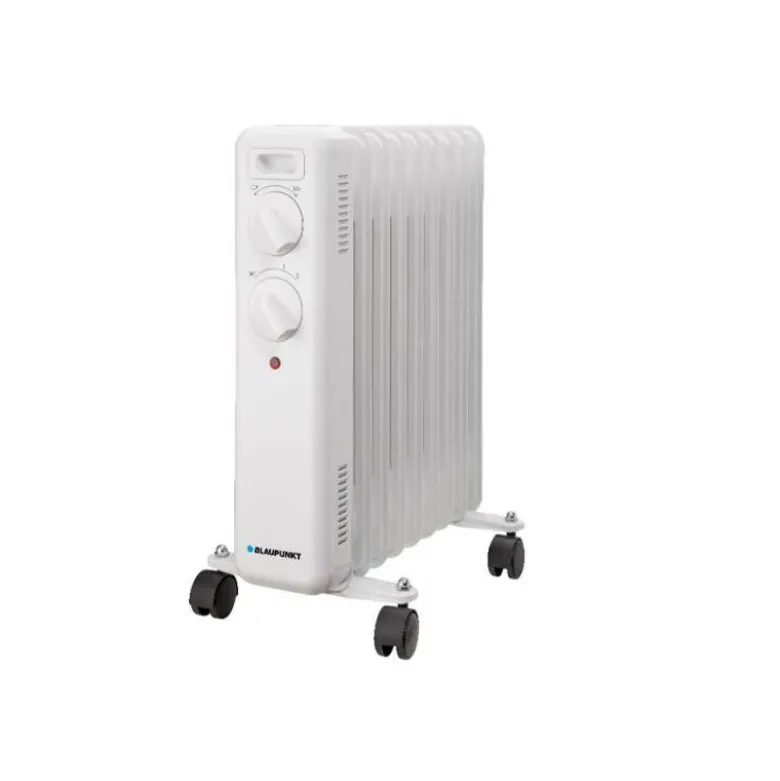 RADIADOR DE ACEITE BLAUPUNKT 2000W 9 ELEMENTOS CALORIFICOS PROTECCION SOBRECALENTAMIENTO CON RUEDAS COLOR BLANCO