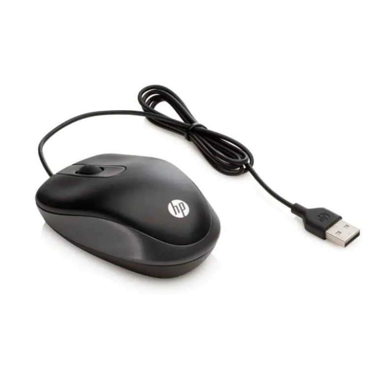 RATON HP VIAJE OPTICO 1000 DPI USB-A LONGITUD CABLE 100 CM COLOR NEGRO