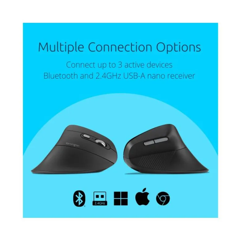 RATON KENSINGTON MY630 EQ OPTICO 2400 DPI ERGONOMICO RECARGABLE COLOR NEGRO