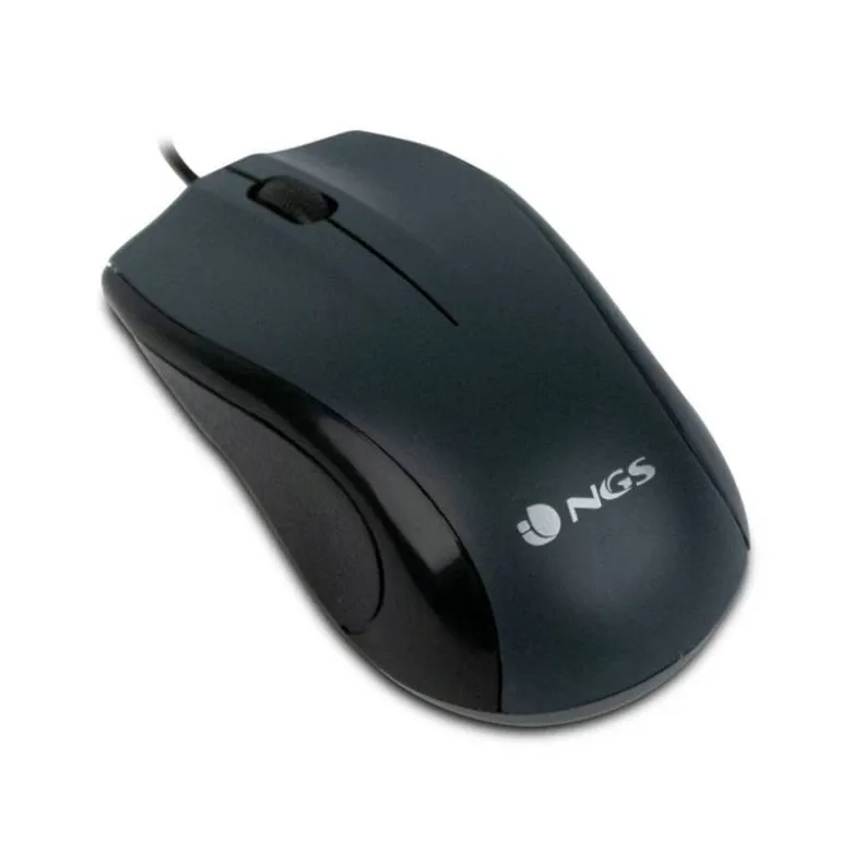 RATON NGS WIRED MIST OPTICO CON CABLE 1000 DPI AMBIDIESTROS USB COLOR NEGRO