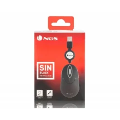 RATON NGS WIRED SIN 1000 DPI RETRACTIL 3 BOTONES USB COLOR NEGRO