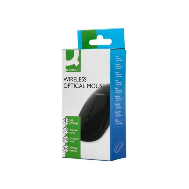 RATON Q-CONNECT OPTICO INALAMBRICO SILENCIOSO DPI 800/1200/1600 PILAS AAA NEGRO