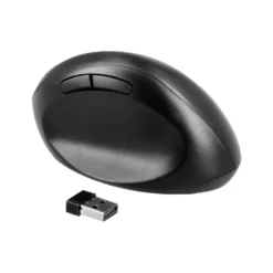 RATON Q-CONNECT OPTICO INALAMBRICO ERGONOMICO VERTICAL DPI 800/1200/1600 PILA AA NEGRO