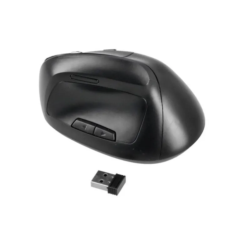 RATON Q-CONNECT OPTICO INALAMBRICO ERGONOMICO VERTICAL DPI 800/1200/1600 BATERIA RECARGABLE NEGRO