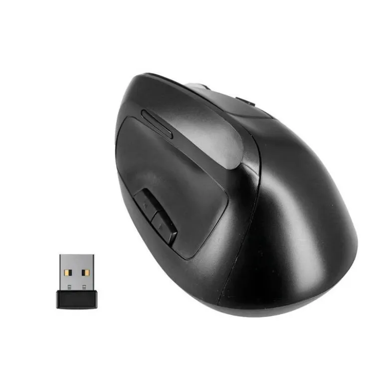 RATON Q-CONNECT OPTICO INALAMBRICO ERGONOMICO VERTICAL DPI 800/1200/1600 BATERIA RECARGABLE NEGRO