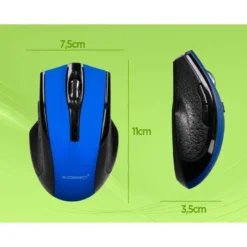 RATON Q-CONNECT OPTICO INALAMBRICO 1000 DPI RECEPTOR USB 2,4 GHZ AZUL