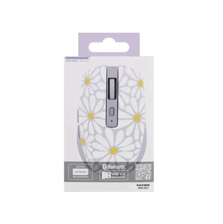 RATON TNB INALAMBRICO FLORES OPTICO 1600 DPI BLUETOOTH USB A