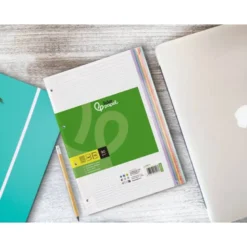 RECAMBIO A4 LIDERPAPEL 120 HOJAS 90G/M2 CUADRO 5 MM 4 TALADROS BANDAS DE 5 COLORES PASTELES
