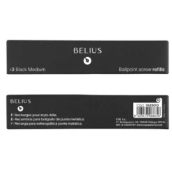 RECAMBIO BOLIGRAFO BELIUS NEGRO 0,8 MM CAJA 3 UNIDADES