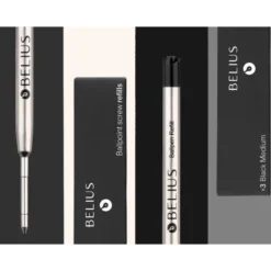 RECAMBIO BOLIGRAFO BELIUS NEGRO 0,8 MM CAJA 3 UNIDADES