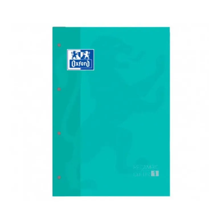 Recambio color 1 oxford din a4+ 80 hojas 90 gr cuadro 5 mm 4 taladros ice mint.