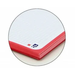Recambio color 1 oxford din a4+ 80 hojas 90 gr cuadro 5 mm 4 taladros rojo.