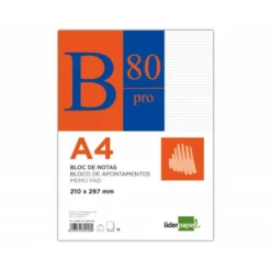 Recambio encolado Liderpapel din A4 4 taladros 60gr rayado horizontal