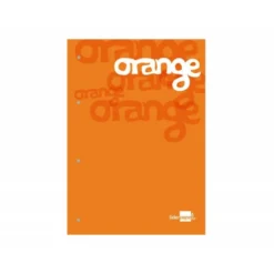 Recambio encolado Liderpapel din A4 4 taladros 100gr cuadrícula 5mm naranja